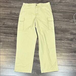 L.L. Bean Mens Cargo Pants Khaki Size 34 100% Cotton Pockets Outdoor Workwear‎